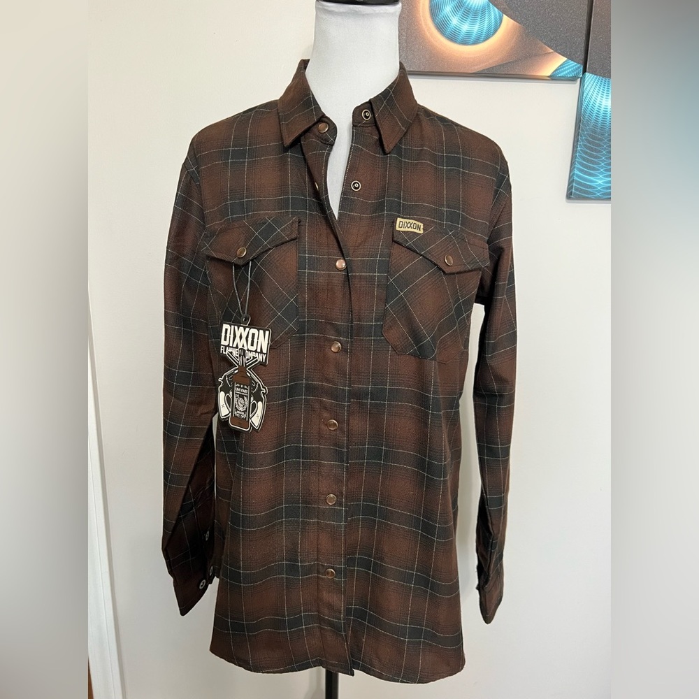 DIXXON Brown Plaid Button-Up Shirt